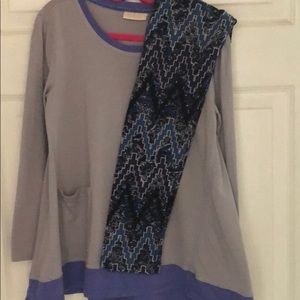 Girls matching set with LuLaRoe leggings L/XL